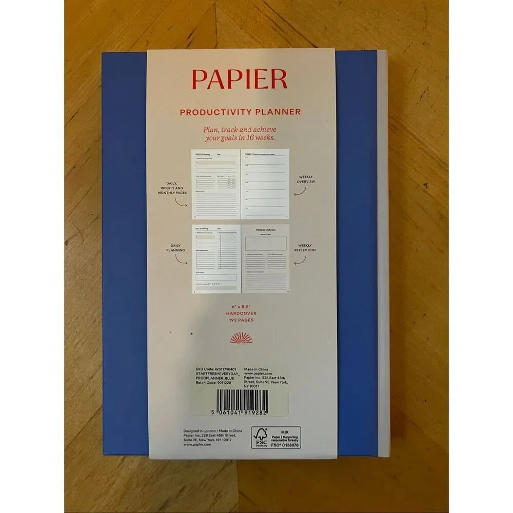 New! Papier Start Fresh Every Day Productivity Planner